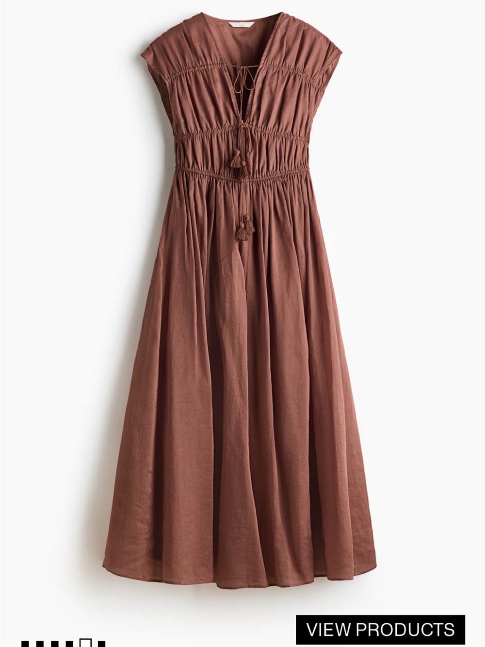 Women’s Smocked Waist Maxi Dress in Rust
